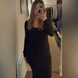 Heart Hips Classic Black Long Sleeve Dress